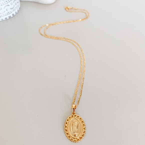 🎉HP🎉Virgin Mary Necklace | 24k Gold Filled - Picture 5 of 9